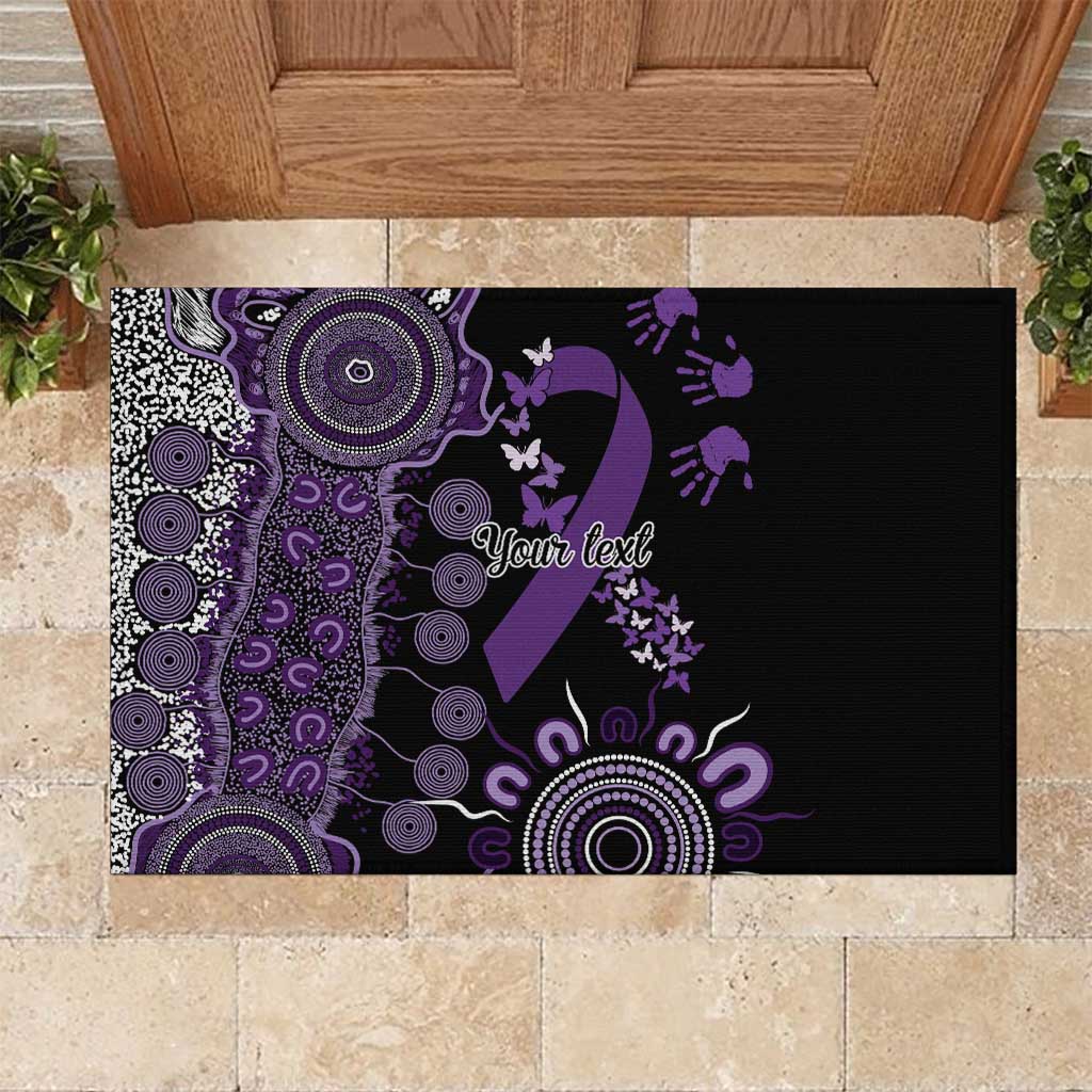 Memories Matter Alzheimers Awareness Personalised Rubber Doormat Aboriginal Ribbon Dot Painting