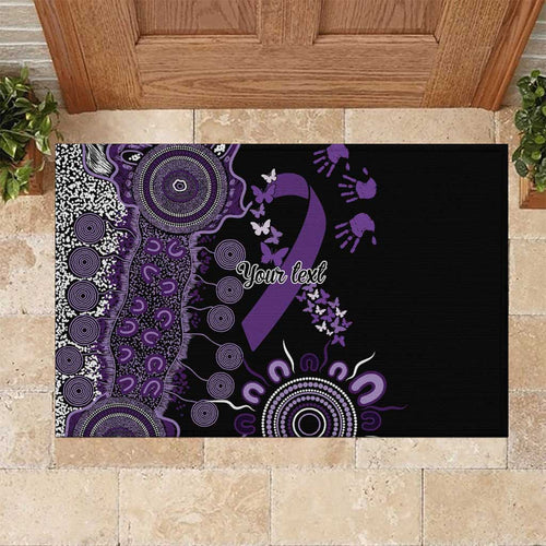 Memories Matter Alzheimers Awareness Personalised Rubber Doormat Aboriginal Ribbon Dot Painting