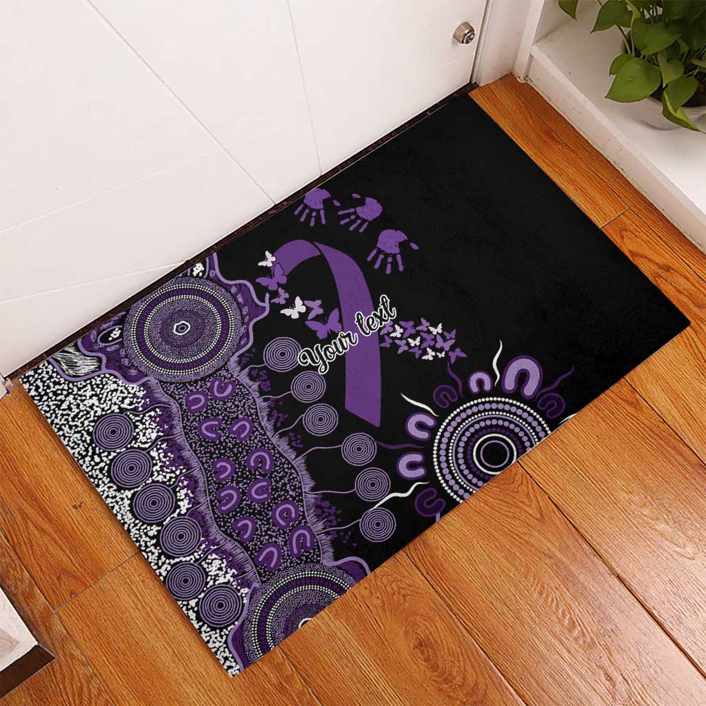 Memories Matter Alzheimers Awareness Personalised Rubber Doormat Aboriginal Ribbon Dot Painting
