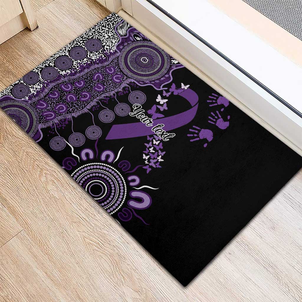 Memories Matter Alzheimers Awareness Personalised Rubber Doormat Aboriginal Ribbon Dot Painting