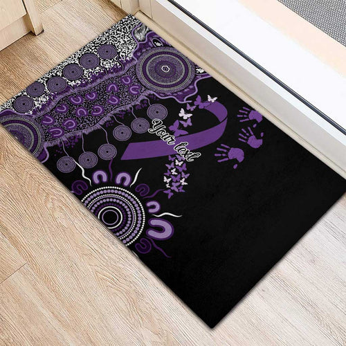 Memories Matter Alzheimers Awareness Personalised Rubber Doormat Aboriginal Ribbon Dot Painting