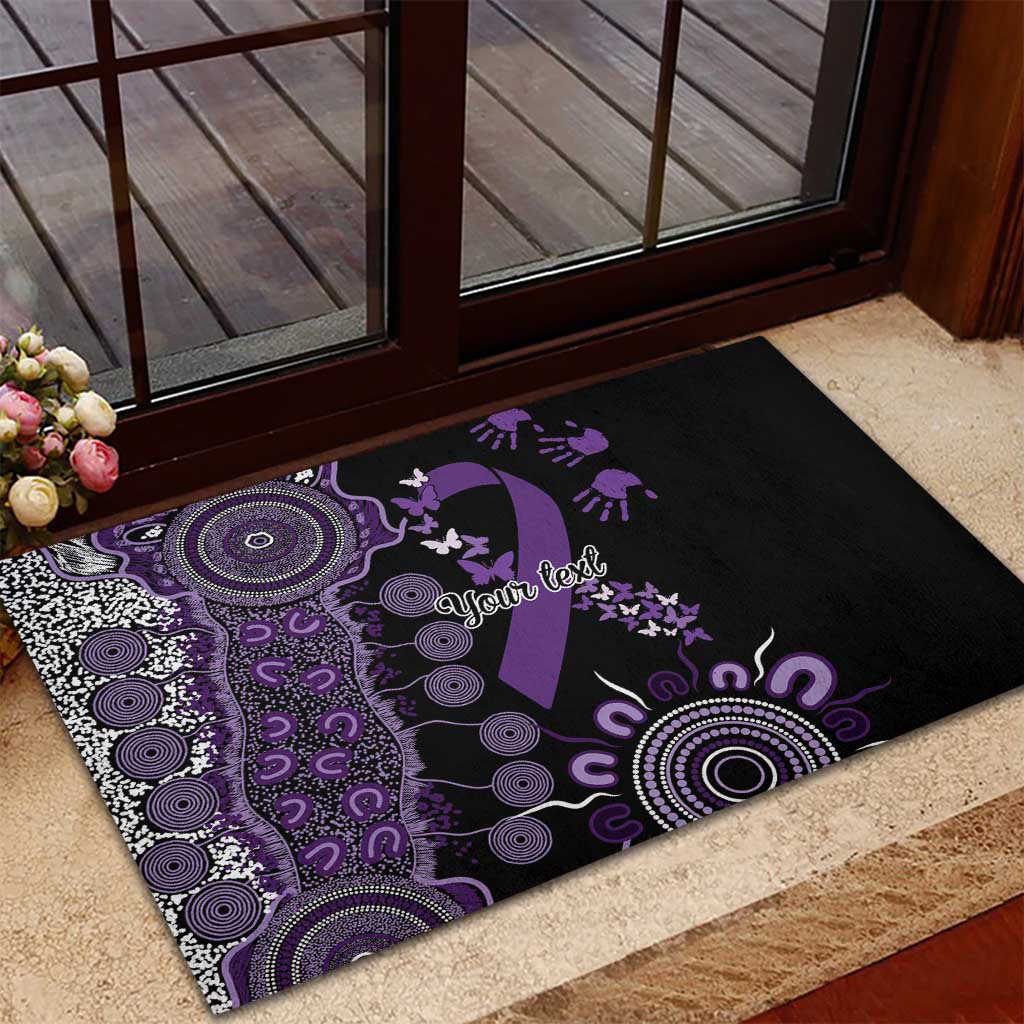 Memories Matter Alzheimers Awareness Personalised Rubber Doormat Aboriginal Ribbon Dot Painting