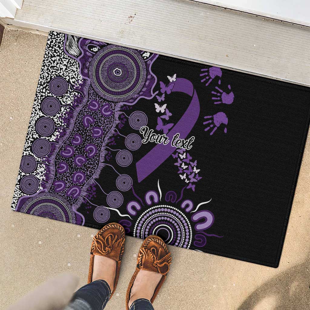 Memories Matter Alzheimers Awareness Personalised Rubber Doormat Aboriginal Ribbon Dot Painting