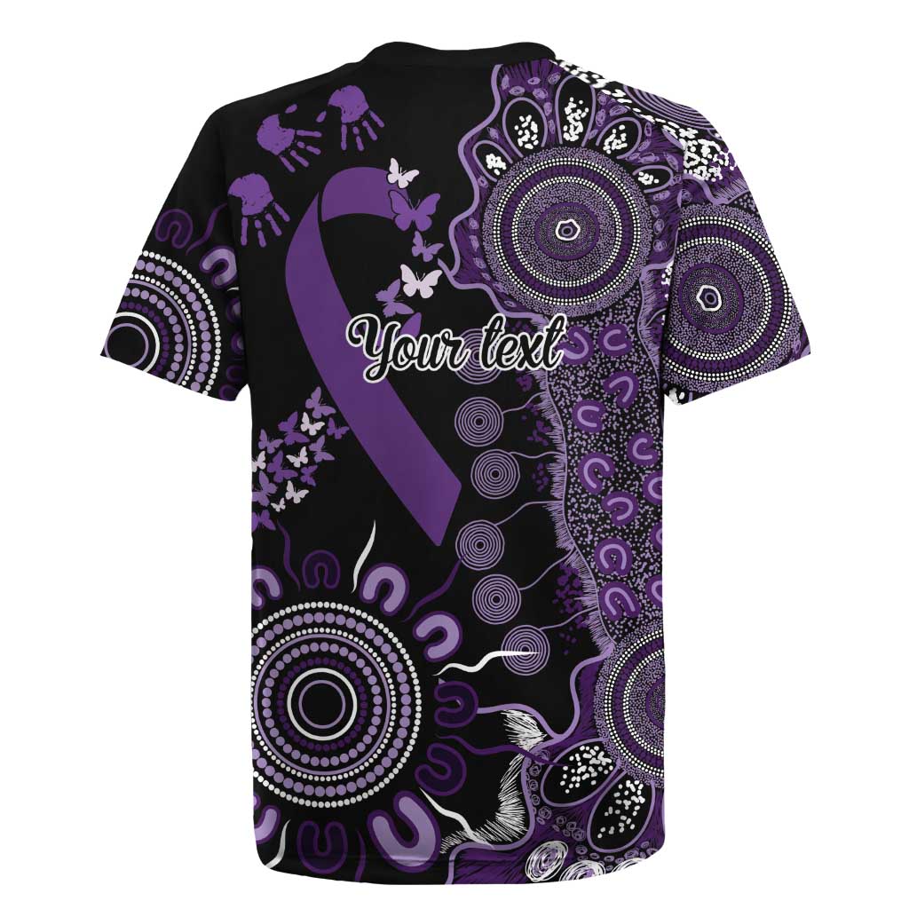 Memories Matter Alzheimers Awareness Personalised Rugby Jersey Aboriginal Ribbon Dot Painting