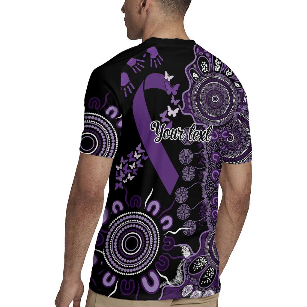 Memories Matter Alzheimers Awareness Personalised Rugby Jersey Aboriginal Ribbon Dot Painting