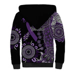Memories Matter Alzheimers Awareness Personalised Sherpa Hoodie Aboriginal Ribbon Dot Painting