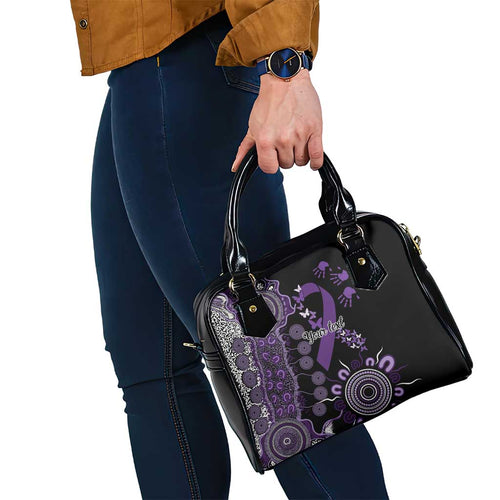 Memories Matter Alzheimers Awareness Personalised Shoulder Handbag Aboriginal Ribbon Dot Painting