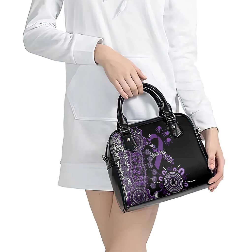 Memories Matter Alzheimers Awareness Personalised Shoulder Handbag Aboriginal Ribbon Dot Painting