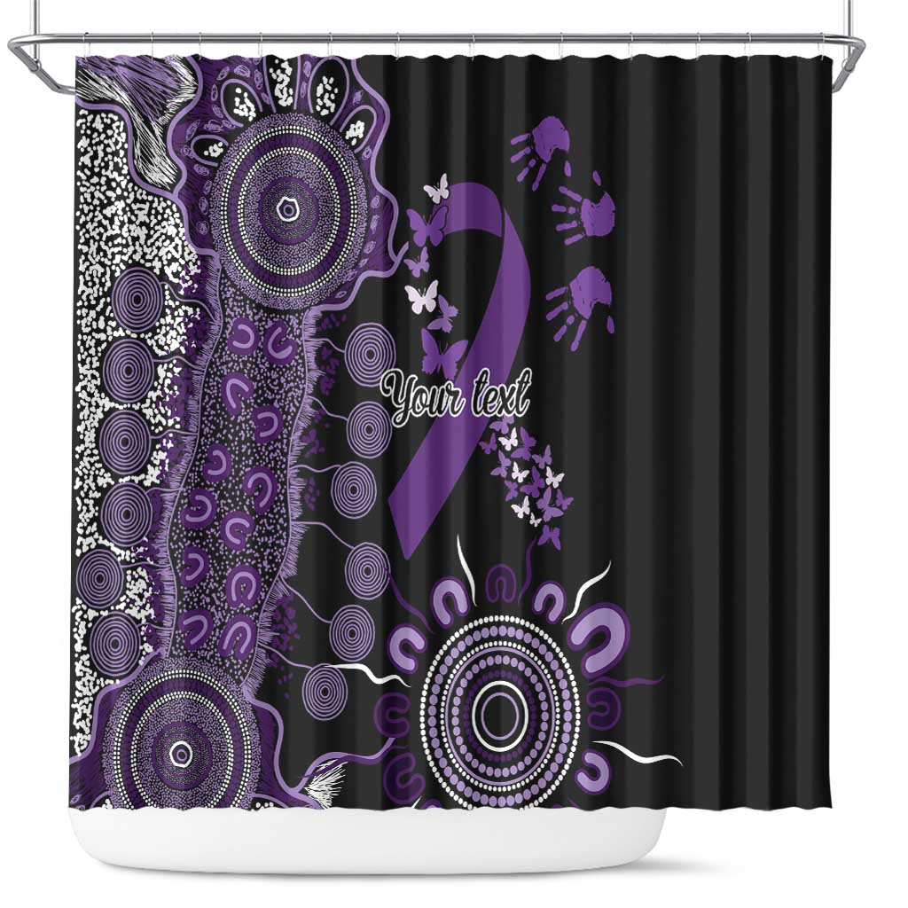 Memories Matter Alzheimers Awareness Personalised Shower Curtain Aboriginal Ribbon Dot Painting
