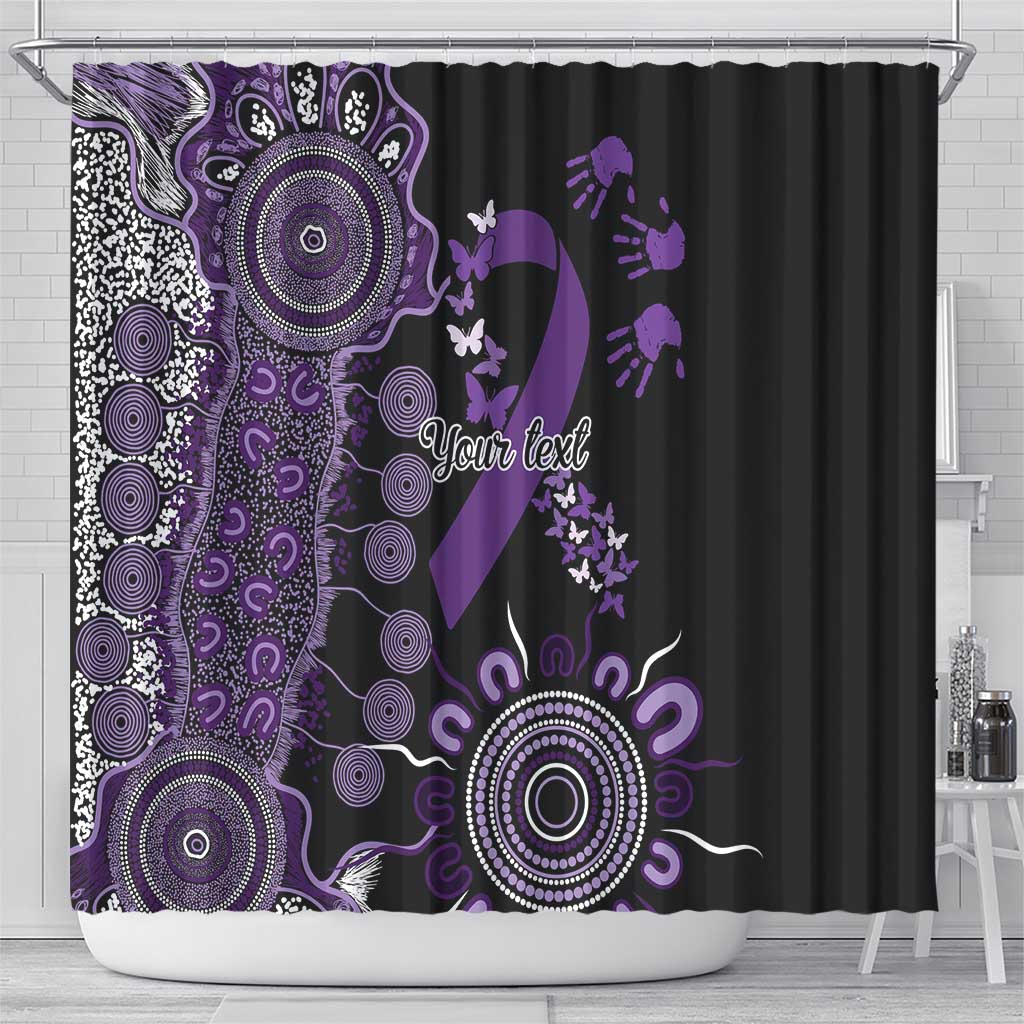 Memories Matter Alzheimers Awareness Personalised Shower Curtain Aboriginal Ribbon Dot Painting