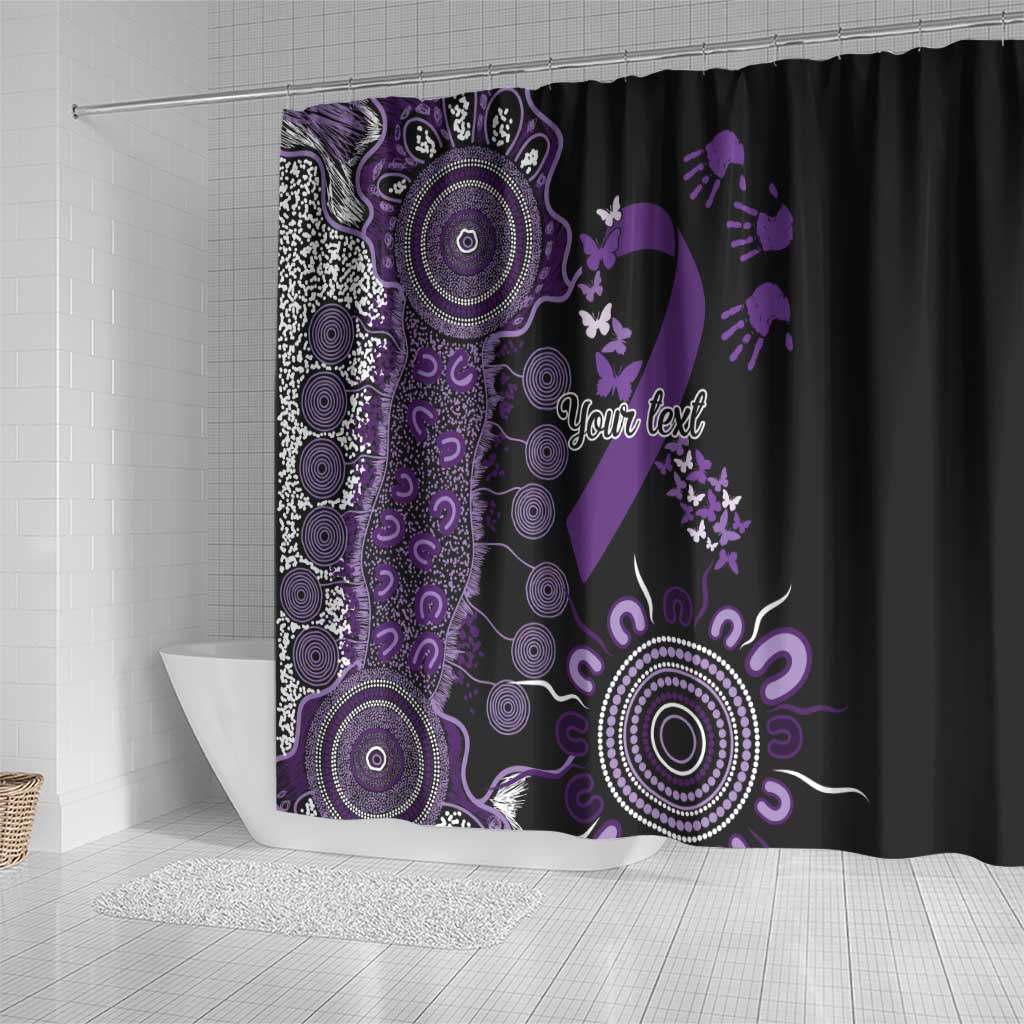 Memories Matter Alzheimers Awareness Personalised Shower Curtain Aboriginal Ribbon Dot Painting