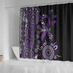 Memories Matter Alzheimers Awareness Personalised Shower Curtain Aboriginal Ribbon Dot Painting
