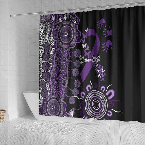 Memories Matter Alzheimers Awareness Personalised Shower Curtain Aboriginal Ribbon Dot Painting