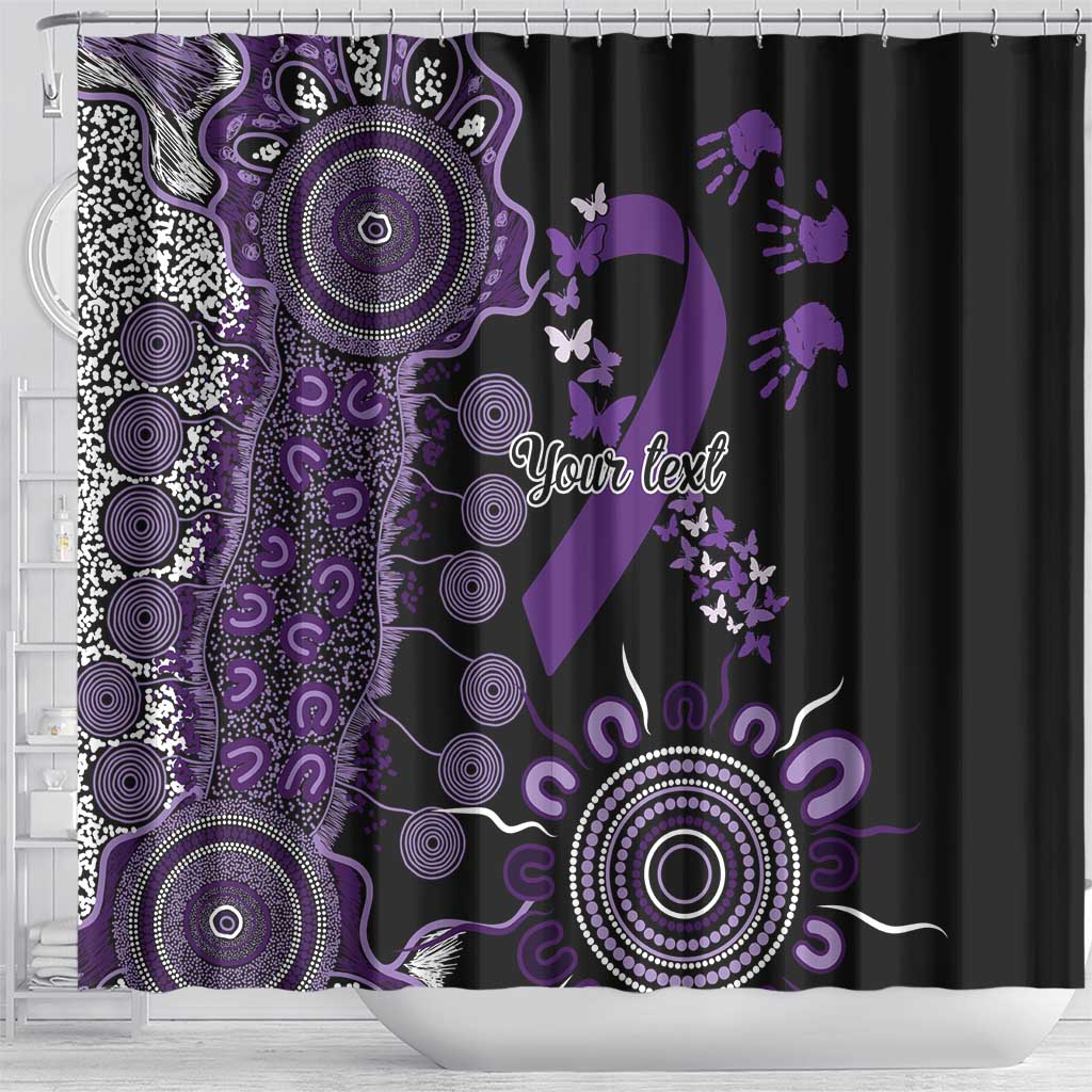 Memories Matter Alzheimers Awareness Personalised Shower Curtain Aboriginal Ribbon Dot Painting