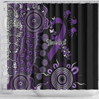 Memories Matter Alzheimers Awareness Personalised Shower Curtain Aboriginal Ribbon Dot Painting