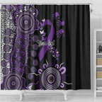 Memories Matter Alzheimers Awareness Personalised Shower Curtain Aboriginal Ribbon Dot Painting