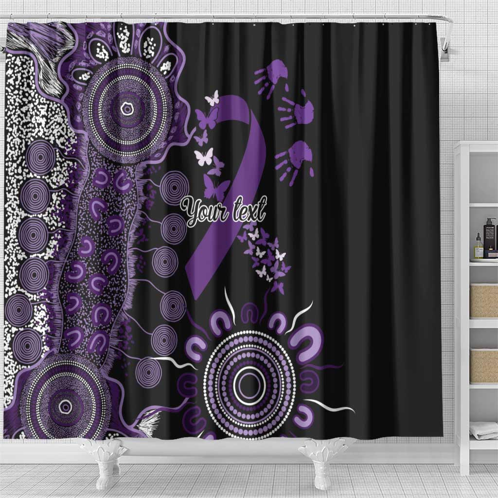 Memories Matter Alzheimers Awareness Personalised Shower Curtain Aboriginal Ribbon Dot Painting