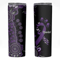 Memories Matter Alzheimers Awareness Personalised Skinny Tumbler Aboriginal Ribbon Dot Painting