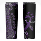 Memories Matter Alzheimers Awareness Personalised Skinny Tumbler Aboriginal Ribbon Dot Painting