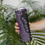 Memories Matter Alzheimers Awareness Personalised Skinny Tumbler Aboriginal Ribbon Dot Painting