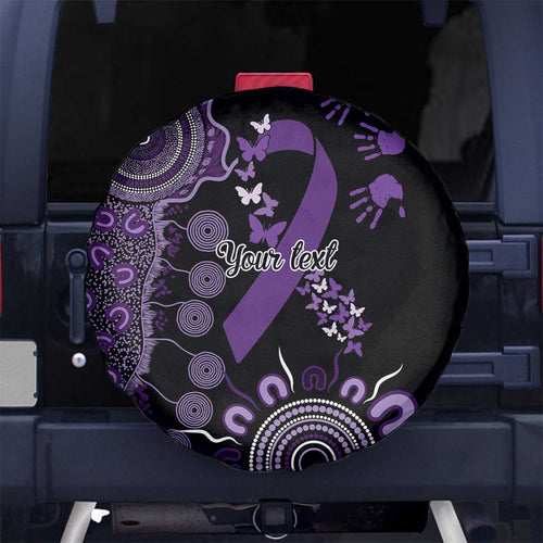 Memories Matter Alzheimers Awareness Personalised Spare Tire Cover Aboriginal Ribbon Dot Painting