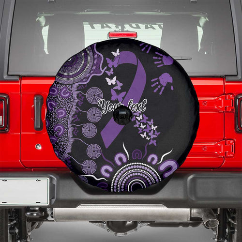 Memories Matter Alzheimers Awareness Personalised Spare Tire Cover Aboriginal Ribbon Dot Painting