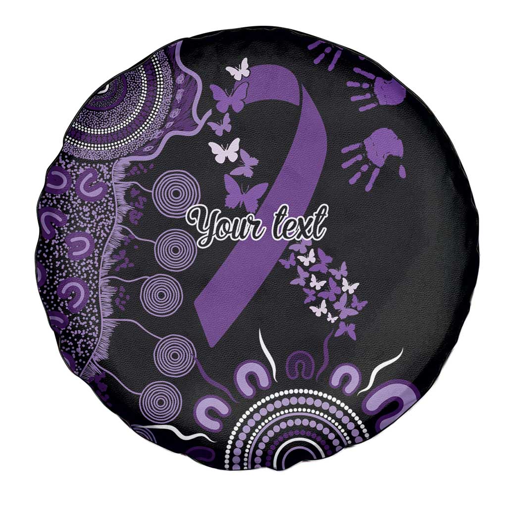 Memories Matter Alzheimers Awareness Personalised Spare Tire Cover Aboriginal Ribbon Dot Painting