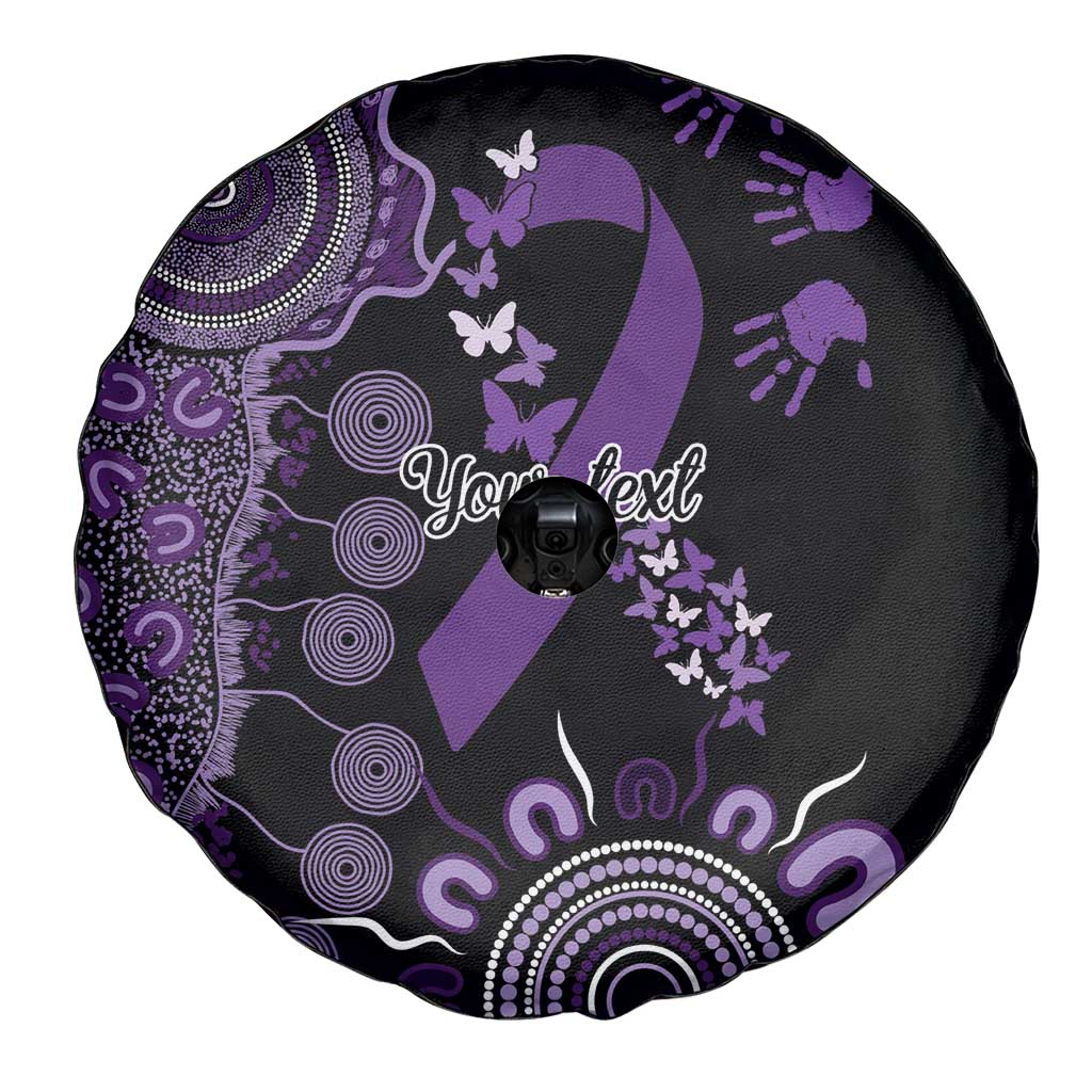 Memories Matter Alzheimers Awareness Personalised Spare Tire Cover Aboriginal Ribbon Dot Painting