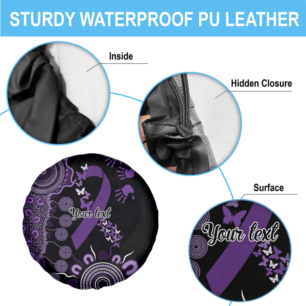 Memories Matter Alzheimers Awareness Personalised Spare Tire Cover Aboriginal Ribbon Dot Painting
