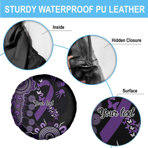 Memories Matter Alzheimers Awareness Personalised Spare Tire Cover Aboriginal Ribbon Dot Painting