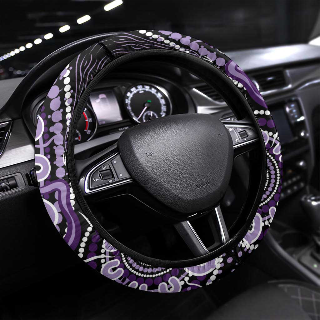 Memories Matter Alzheimers Awareness Steering Wheel Cover Aboriginal Ribbon Dot Painting