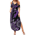 Memories Matter Alzheimers Awareness Personalised Summer Maxi Dress Aboriginal Ribbon Dot Painting