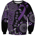 Memories Matter Alzheimers Awareness Personalised Sweatshirt Aboriginal Ribbon Dot Painting