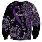 Memories Matter Alzheimers Awareness Personalised Sweatshirt Aboriginal Ribbon Dot Painting