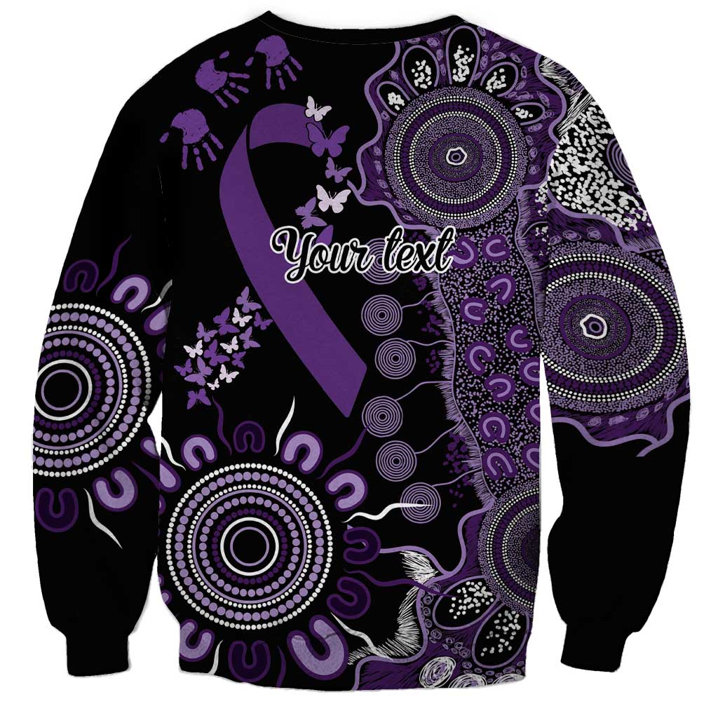 Memories Matter Alzheimers Awareness Personalised Sweatshirt Aboriginal Ribbon Dot Painting