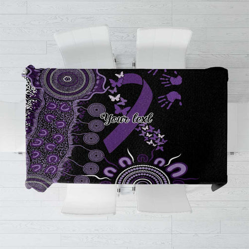 Memories Matter Alzheimers Awareness Personalised Tablecloth Aboriginal Ribbon Dot Painting
