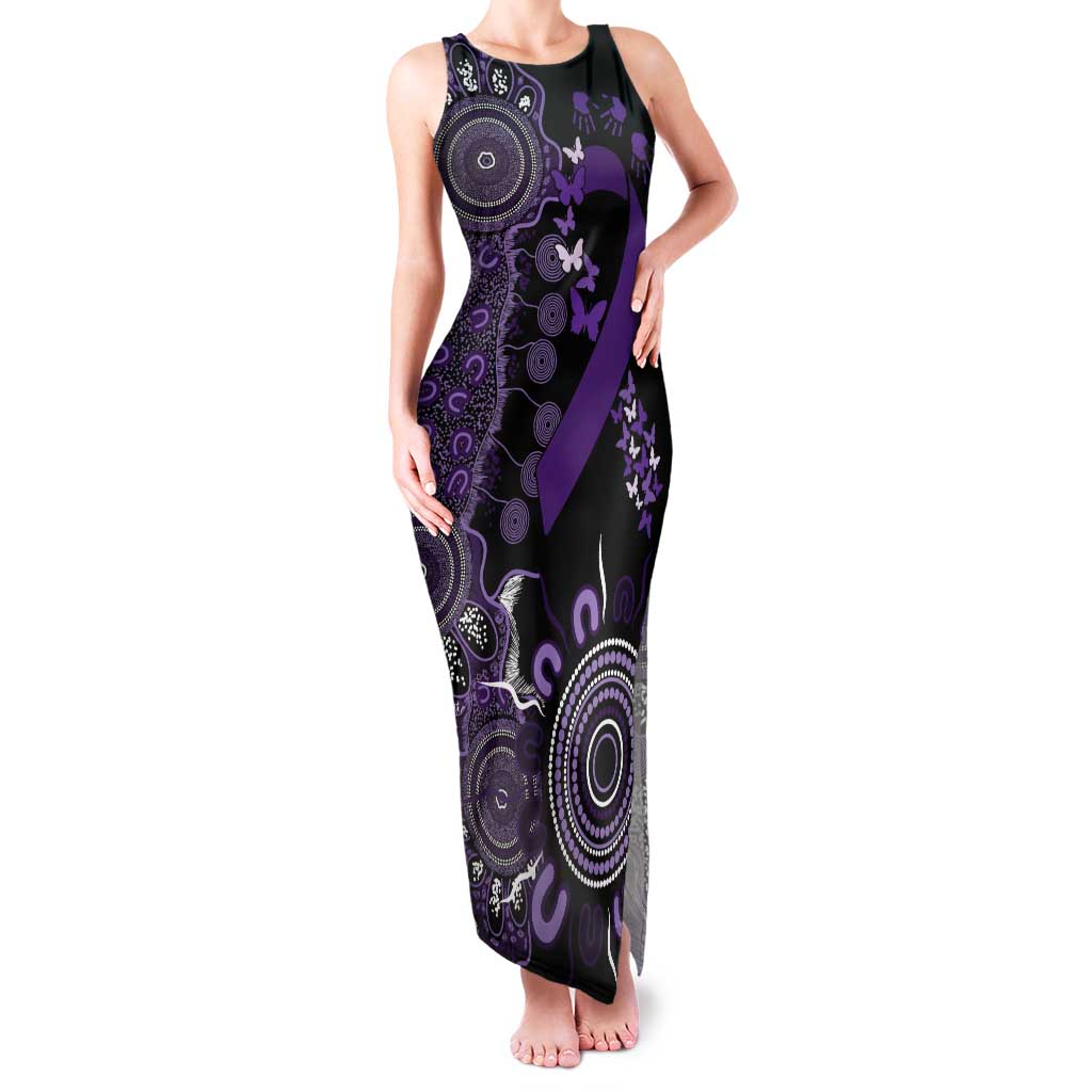Memories Matter Alzheimers Awareness Personalised Tank Maxi Dress Aboriginal Ribbon Dot Painting