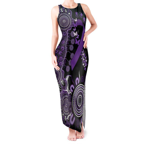 Memories Matter Alzheimers Awareness Personalised Tank Maxi Dress Aboriginal Ribbon Dot Painting