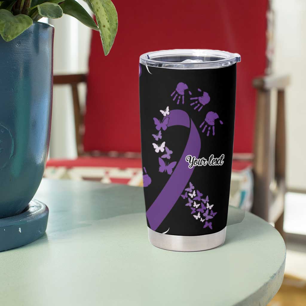 Memories Matter Alzheimers Awareness Personalised Tumbler Cup Aboriginal Ribbon Dot Painting