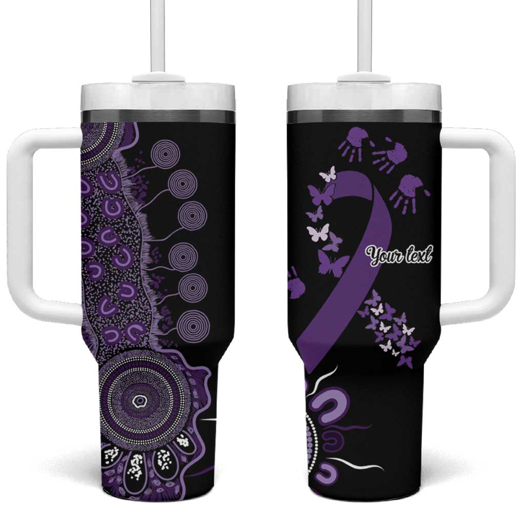 Memories Matter Alzheimers Awareness Personalised Tumbler With Handle Aboriginal Ribbon Dot Painting
