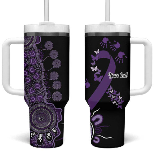 Memories Matter Alzheimers Awareness Personalised Tumbler With Handle Aboriginal Ribbon Dot Painting