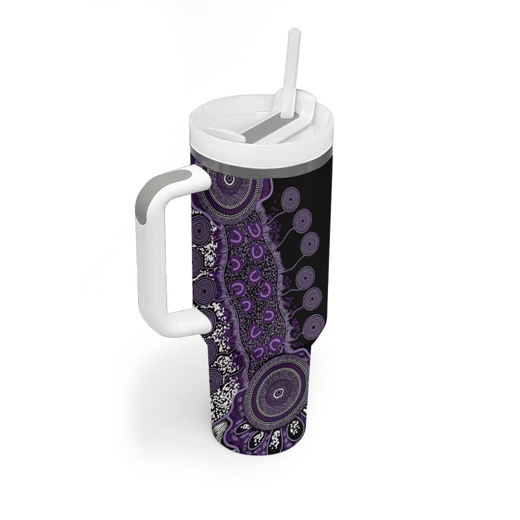 Memories Matter Alzheimers Awareness Personalised Tumbler With Handle Aboriginal Ribbon Dot Painting