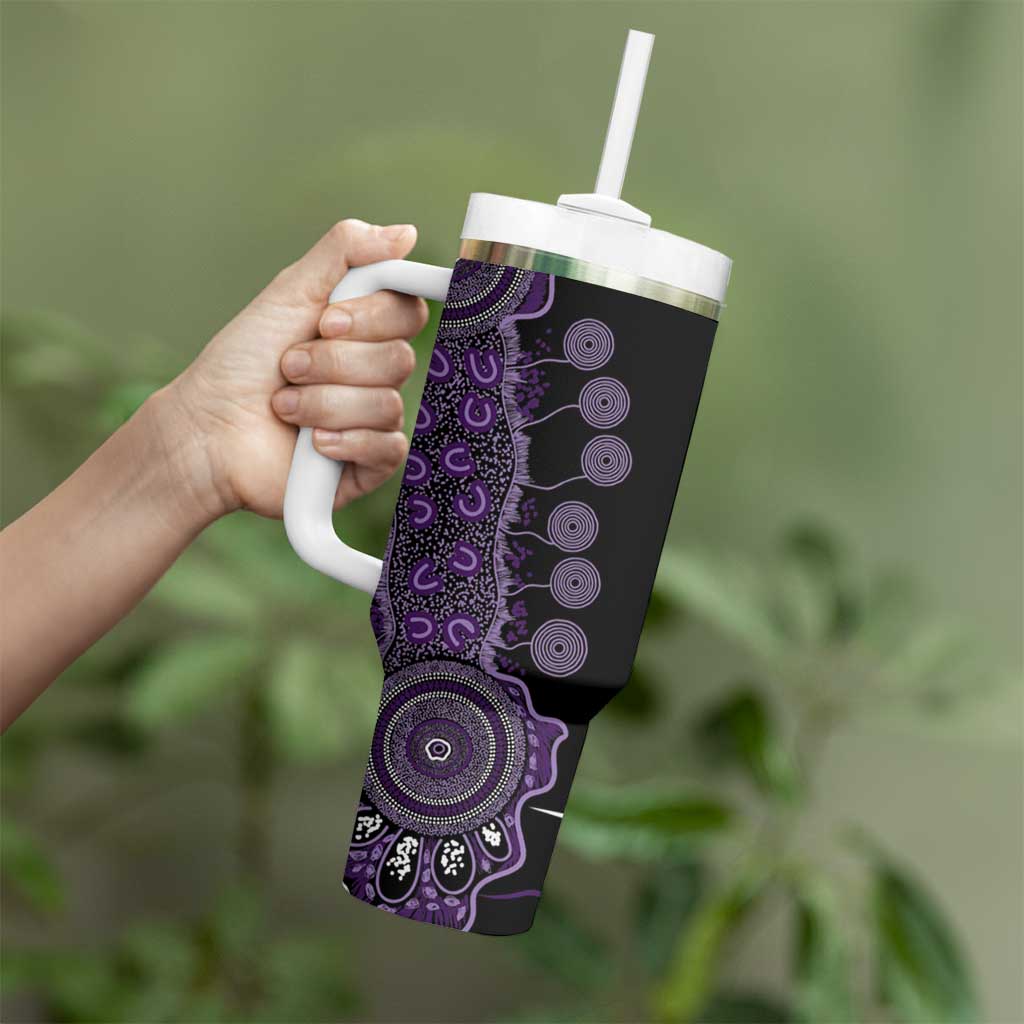 Memories Matter Alzheimers Awareness Personalised Tumbler With Handle Aboriginal Ribbon Dot Painting