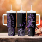 Memories Matter Alzheimers Awareness Personalised Tumbler With Handle Aboriginal Ribbon Dot Painting