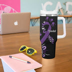 Memories Matter Alzheimers Awareness Personalised Tumbler With Handle Aboriginal Ribbon Dot Painting