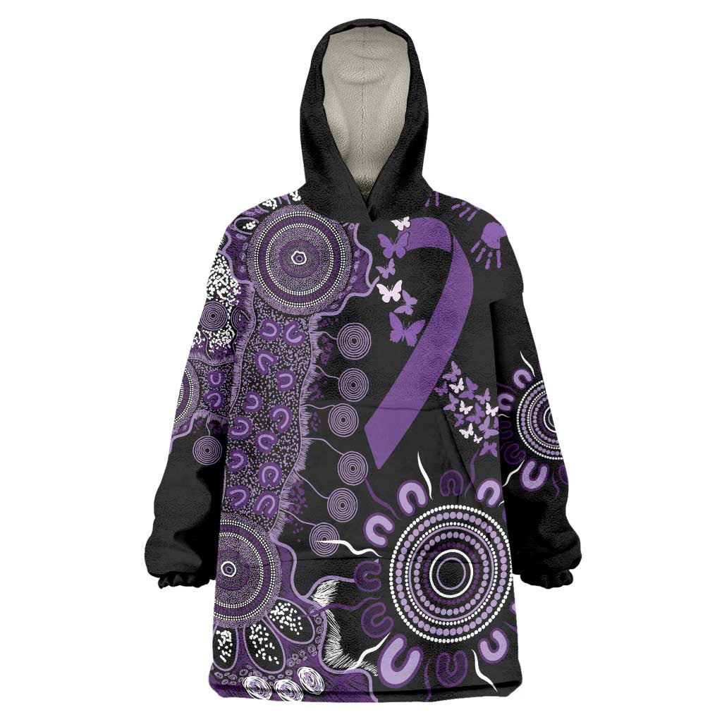 Memories Matter Alzheimers Awareness Personalised Wearable Blanket Hoodie Aboriginal Ribbon Dot Painting