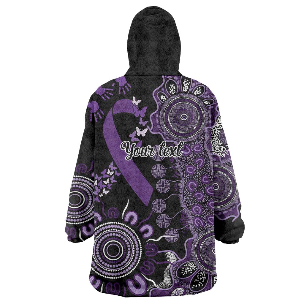 Memories Matter Alzheimers Awareness Personalised Wearable Blanket Hoodie Aboriginal Ribbon Dot Painting