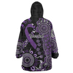Memories Matter Alzheimers Awareness Personalised Wearable Blanket Hoodie Aboriginal Ribbon Dot Painting