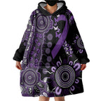 Memories Matter Alzheimers Awareness Personalised Wearable Blanket Hoodie Aboriginal Ribbon Dot Painting