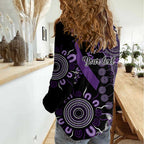 Memories Matter Alzheimers Awareness Personalised Women Casual Shirt Aboriginal Ribbon Dot Painting
